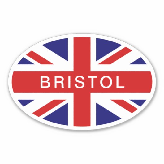 Bristol Engelse Union Jack vlag ovaal vinyl Sticker (Voorkant)