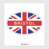 Bristol Engelse Union Jack vlag ovaal vinyl Sticker (Vel)