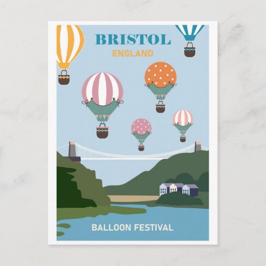  Bristol England ballonfestival Reis Briefkaart (Voorkant)