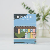 Bristol England Retro Travel Art  Briefkaart (Staand voorkant)