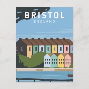 Bristol England Retro Travel Art  Briefkaart