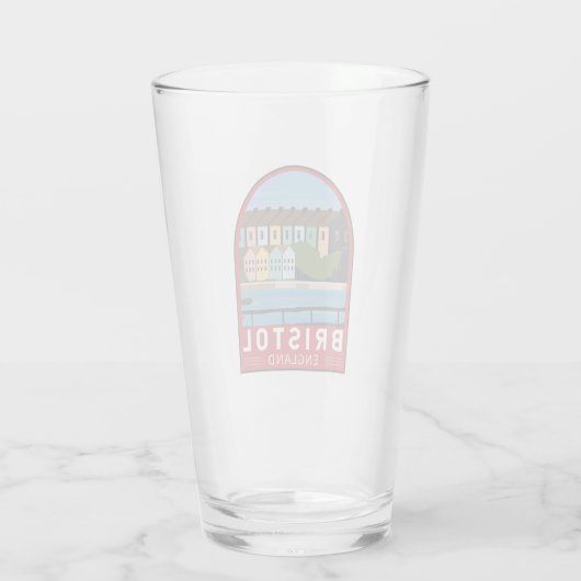 Bristol England Retro Travel Art  Glas (Achterkant)