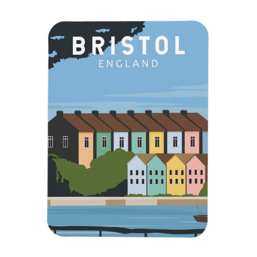 Bristol England Retro Travel Art  Magneet (Verticaal)