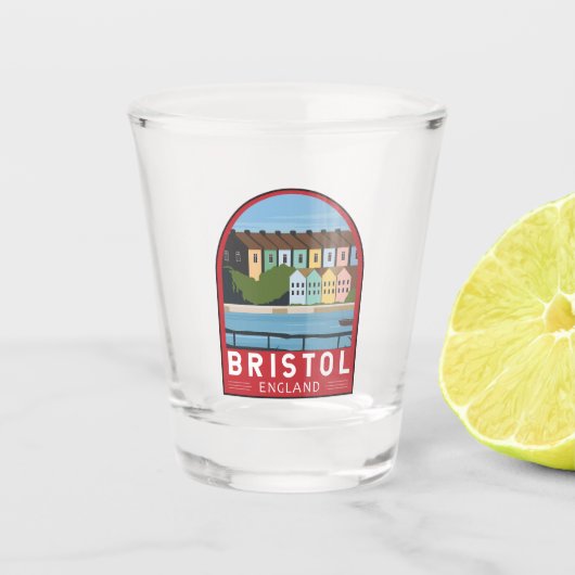 Bristol England Retro Travel Art  Shot Glas (Voorkant)