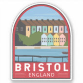 Bristol England Retro Travel Art  Sticker (Voorkant)