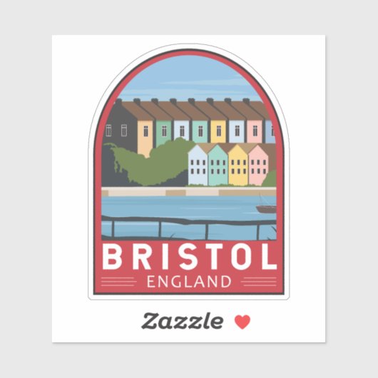 Bristol England Retro Travel Art Sticker (Vel)