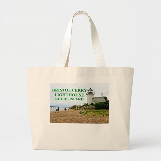 Bristol Ferry Lighthouse, Rhode Island Grote Tote Bag (Voorkant)