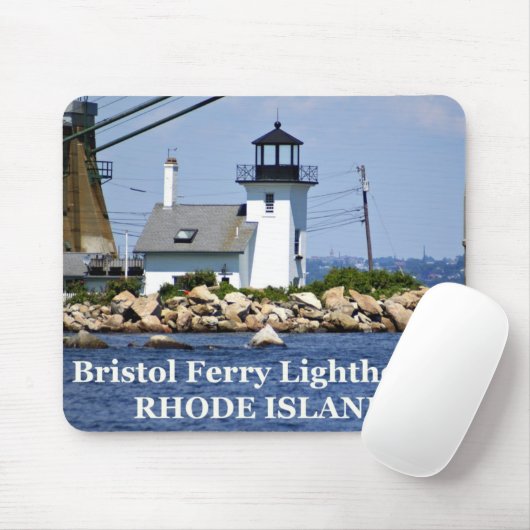 Bristol Ferry Lighthouse, Rhode Island Mousepad Muismat (Met muis)
