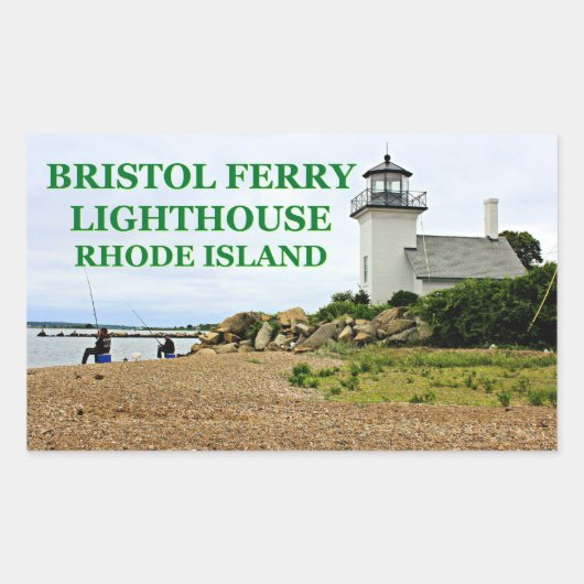 Bristol Ferry Lighthouse, Rhode Island Rechthoekige Sticker (Voorkant)