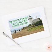 Bristol Ferry Lighthouse, Rhode Island Rechthoekige Sticker (Envelop)