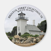Bristol Ferry Lighthouse Rhode Island Round Magnet (Voorkant)