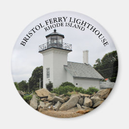 Bristol Ferry Lighthouse Rhode Island Round Magnet