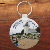 Bristol Ferry Lighthouse, Rhode Island Sleutelhang Sleutelhanger (Voorkant)