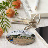 Bristol Ferry Lighthouse, Rhode Island Sleutelhang Sleutelhanger (Zijkant)