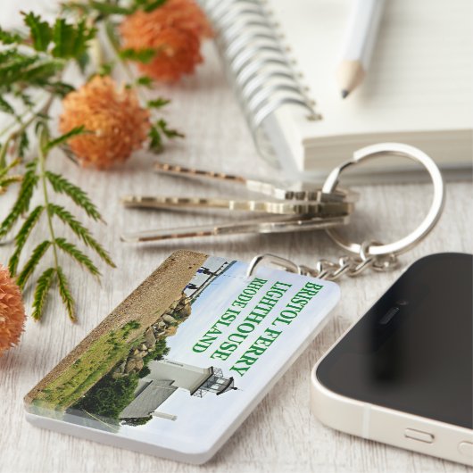 Bristol Ferry Lighthouse, Rhode Island Sleutelhanger (Voorkant Rechts)