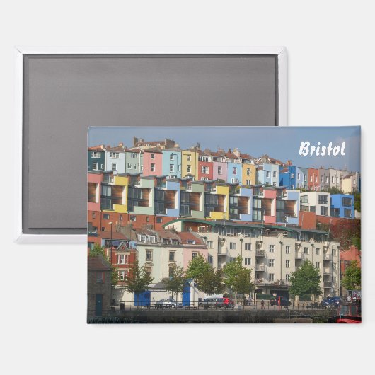 Bristol Harbourside kleurrijke huizen Magneet (Voorkant / Achterkant)