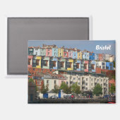 Bristol Harbourside kleurrijke huizen Magneet (Voorkant / Achterkant)