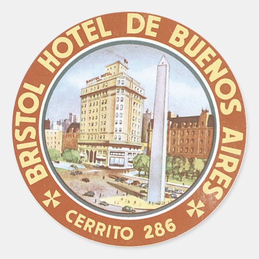 Bristol Hotel de Buenos Aires Ronde Sticker (Voorkant)