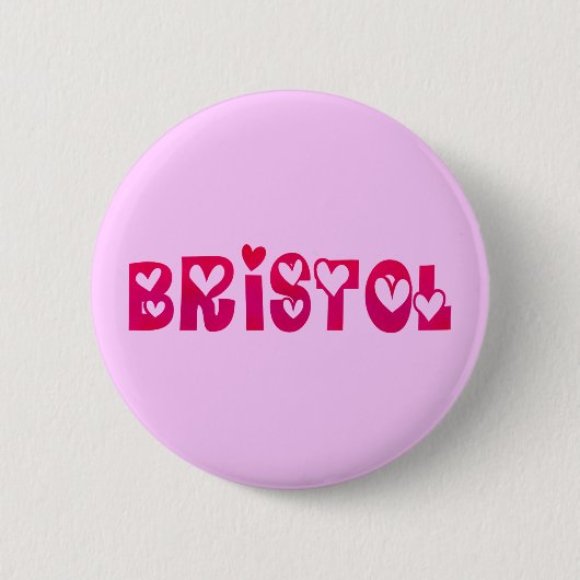 Bristol in het hart ronde button 5,7 cm (Voorkant)