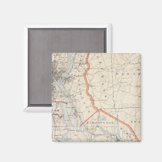 Bristol-land, Rhode-eiland Magneet (Voorkant / Achterkant)