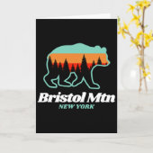 Bristol Mountain New York Skiing Snowboarding Bear Kaart (Gele Bloem)