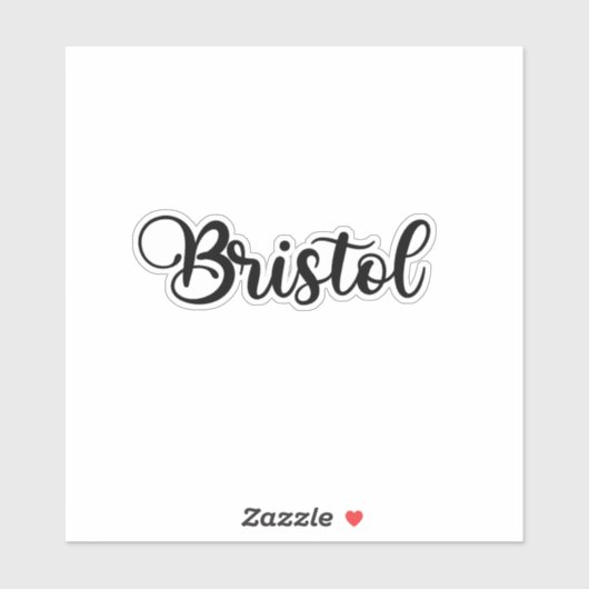 Bristol Naam - Handgeschreven kalligrafie Sticker (Vel)