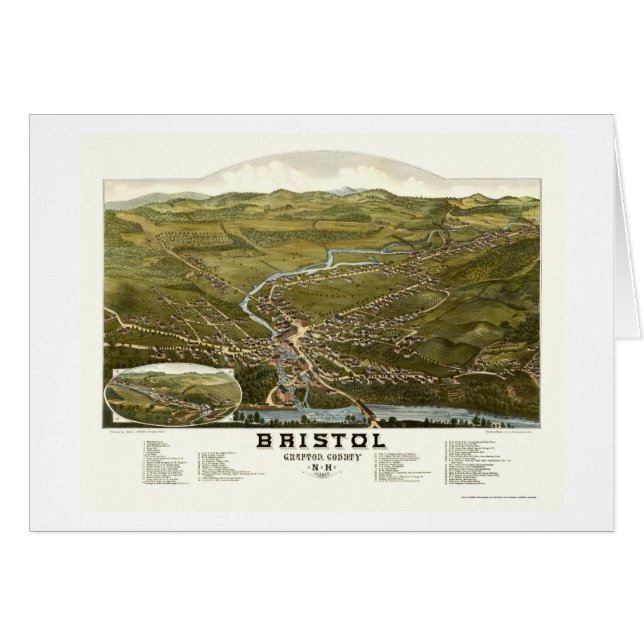 Bristol, NH Panorama Map - 1884 (Voorkant Horizontaal)