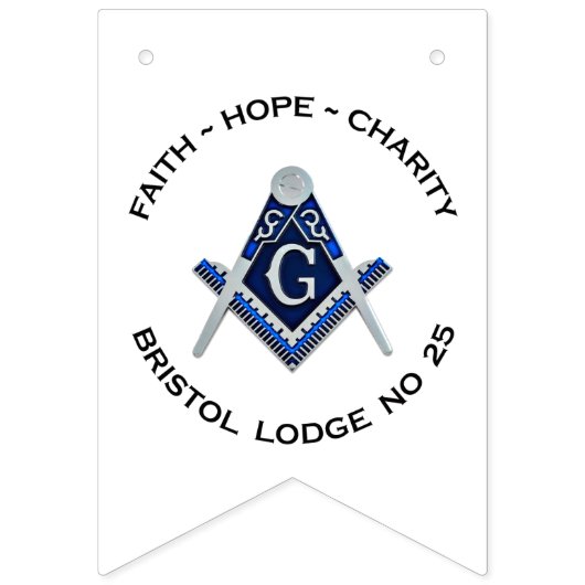 Bristol No 25 Masonic Bunting Banner (Eerste vlag)