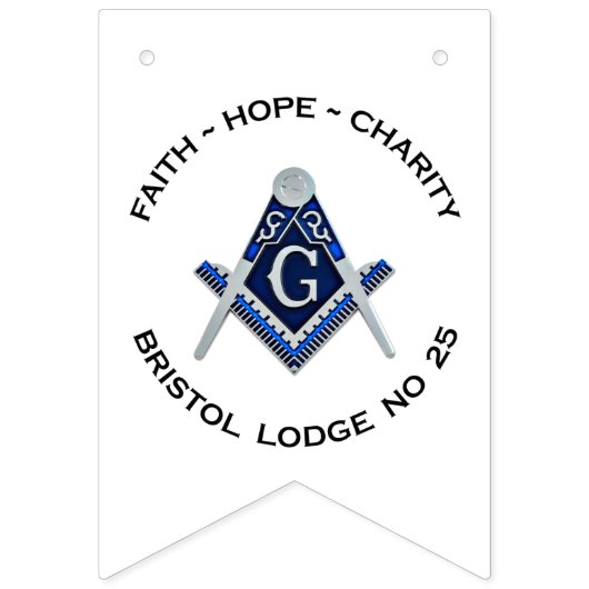 Bristol No 25 Masonic Bunting Banner (Derde vlag)