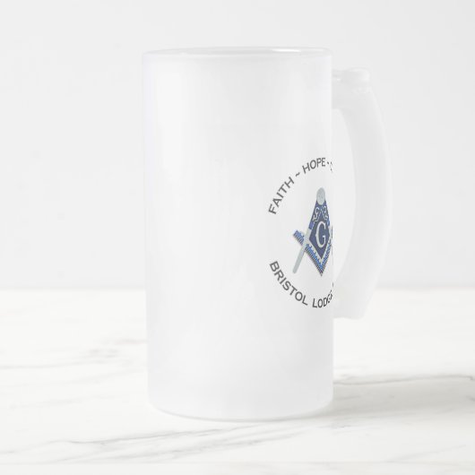 Bristol No 25 Masonic Frosted Mok (Voorkant rechts)