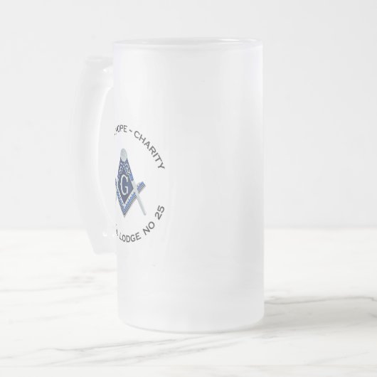 Bristol No 25 Masonic Frosted Mok (Voorkant links)