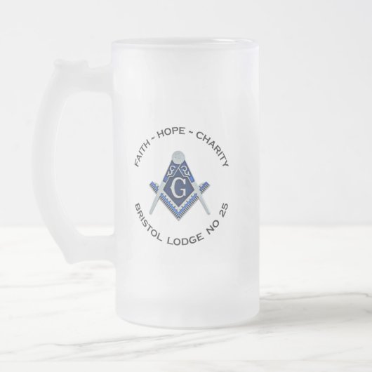 Bristol No 25 Masonic Frosted Mok (Links)