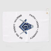 Bristol No 25 Masonic Golf Handdoek (Horizontaal)