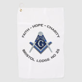 Bristol No 25 Masonic Golf Handdoek (Voorkant)