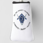 Bristol No 25 Masonic Golf Putter Hoesje Golfheadcover (Draai 90)