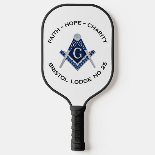Bristol No 25 Masonic Pickleball Paddle (Voorkant)
