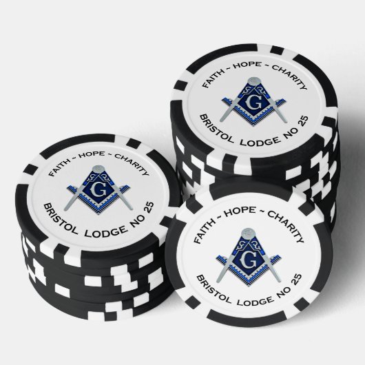 Bristol No 25 Masonic Poker Chips (Opstapeling)