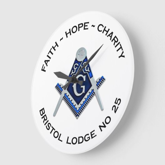 Bristol No 25 Masonic Wall Clock Grote Klok (Hoek)
