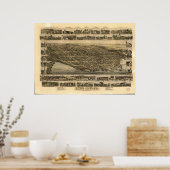 Bristol Rhode Island 1891 Antiek Panorama Poster (Keuken)