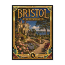 Bristol Rhode Island Vintage Art Deco Gouden Tijdp