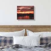 Bristol Rhode Island zonsondergang Canvas Afdruk (Insitu (Slaapkamer))