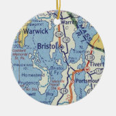 Bristol RI  kaart Keramisch Ornament (Voorkant)