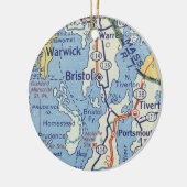 Bristol RI  kaart Keramisch Ornament (Links)