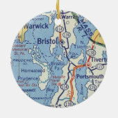 Bristol RI  kaart Keramisch Ornament (Achterkant)