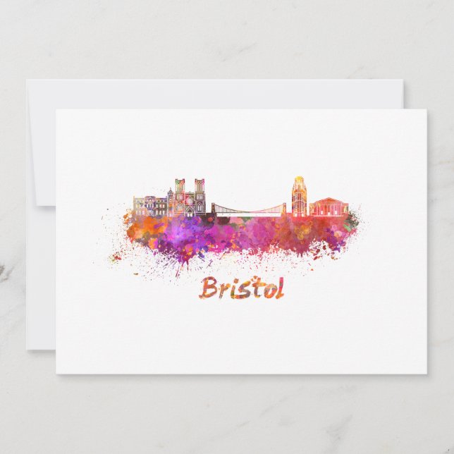 Bristol skyline in watercolor (Voorkant)