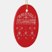 Bristol Slogan Bord Rode Kerstmis Keramisch Ornament (Rechts)
