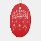 Bristol Slogan Bord Rode Kerstmis Keramisch Ornament (Links)