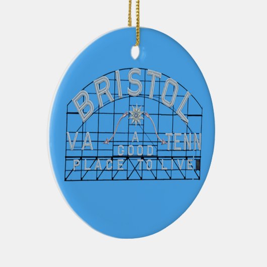 Bristol Slogan Sign Blue Keramisch Ornament (Rechts)