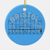 Bristol Slogan Sign Blue Keramisch Ornament (Voorkant)