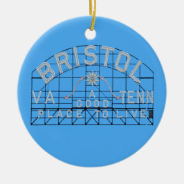 Bristol Slogan Sign Blue Keramisch Ornament